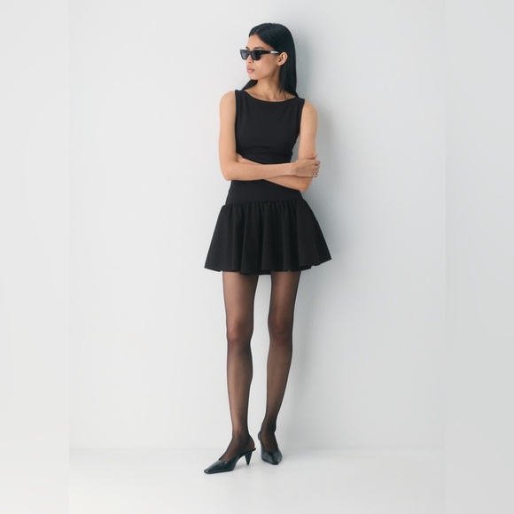 Aritzia Babaton NWT Contour Cotton Poplin Boatneck Bodice Drop Waist Dress (2XS) - Picture 2 of 4